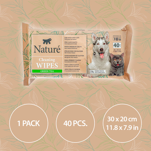 NATURÉ LINGETTES AU THÉ VERT (X40)