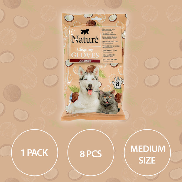 NATURÉ GANTS NETTOYANTS À LA NOIX DE COCO (X8)