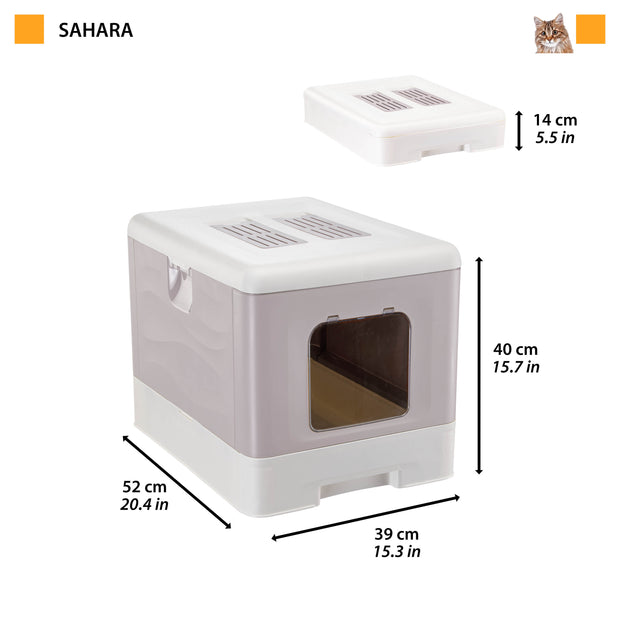 SAHARA Maison Toilette pour Chats