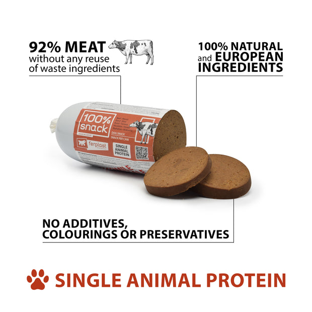 100% SNACK BEEF SAUSAGE